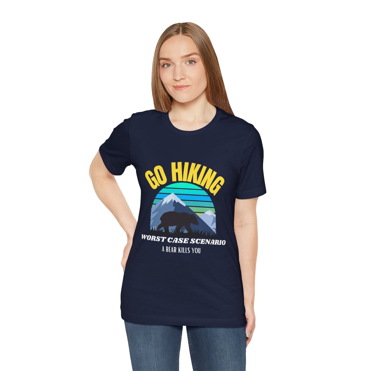 Hiking Bear Unisex Tee - Funny Outdoor Adventure Shirt