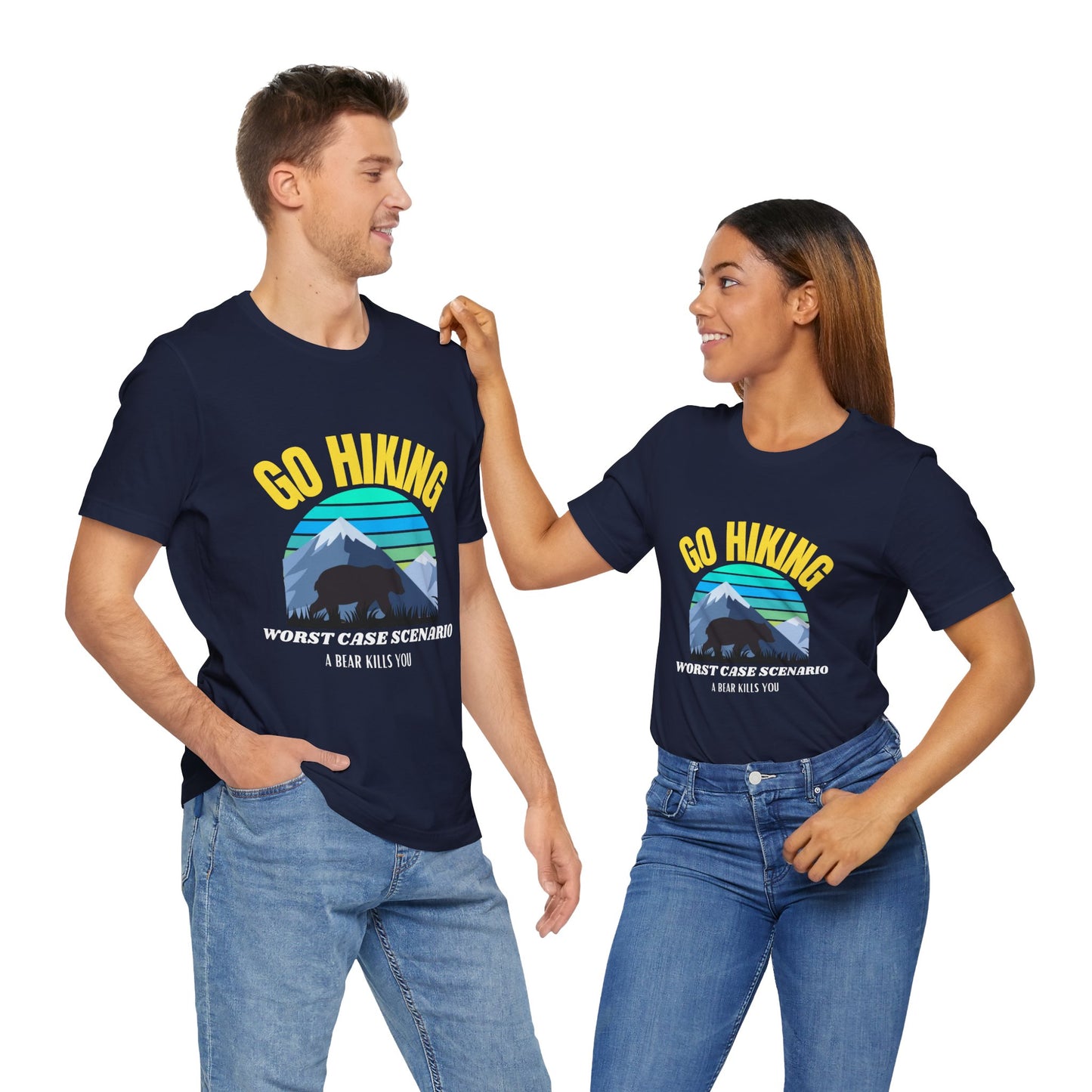 Hiking Bear Unisex Tee - Funny Outdoor Adventure Shirt