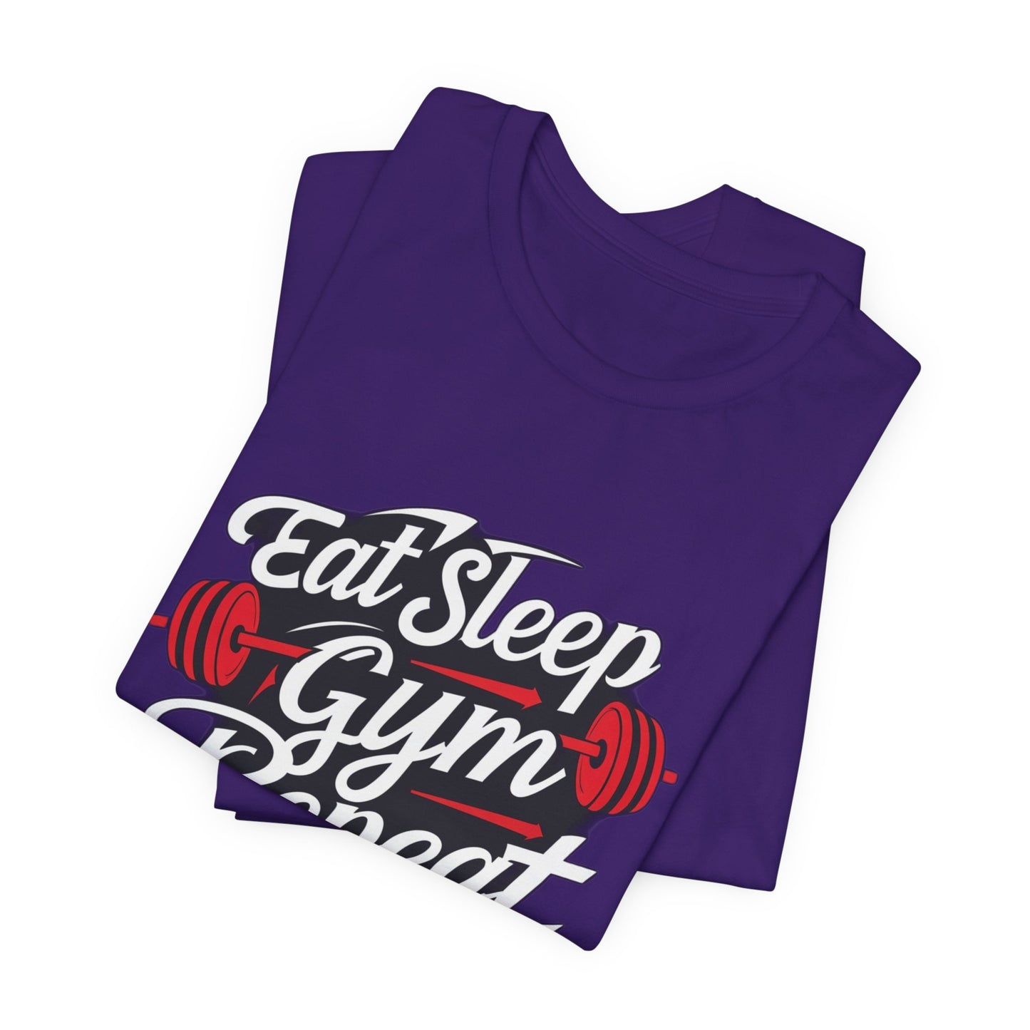 Fitness Unisex Jersey Short Sleeve Tee - 'Eat Sleep Gym Repeat' Tshirt