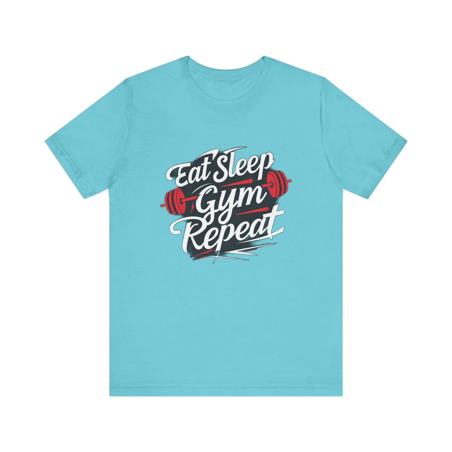 Fitness Unisex Jersey Short Sleeve Tee - 'Eat Sleep Gym Repeat' Tshirt