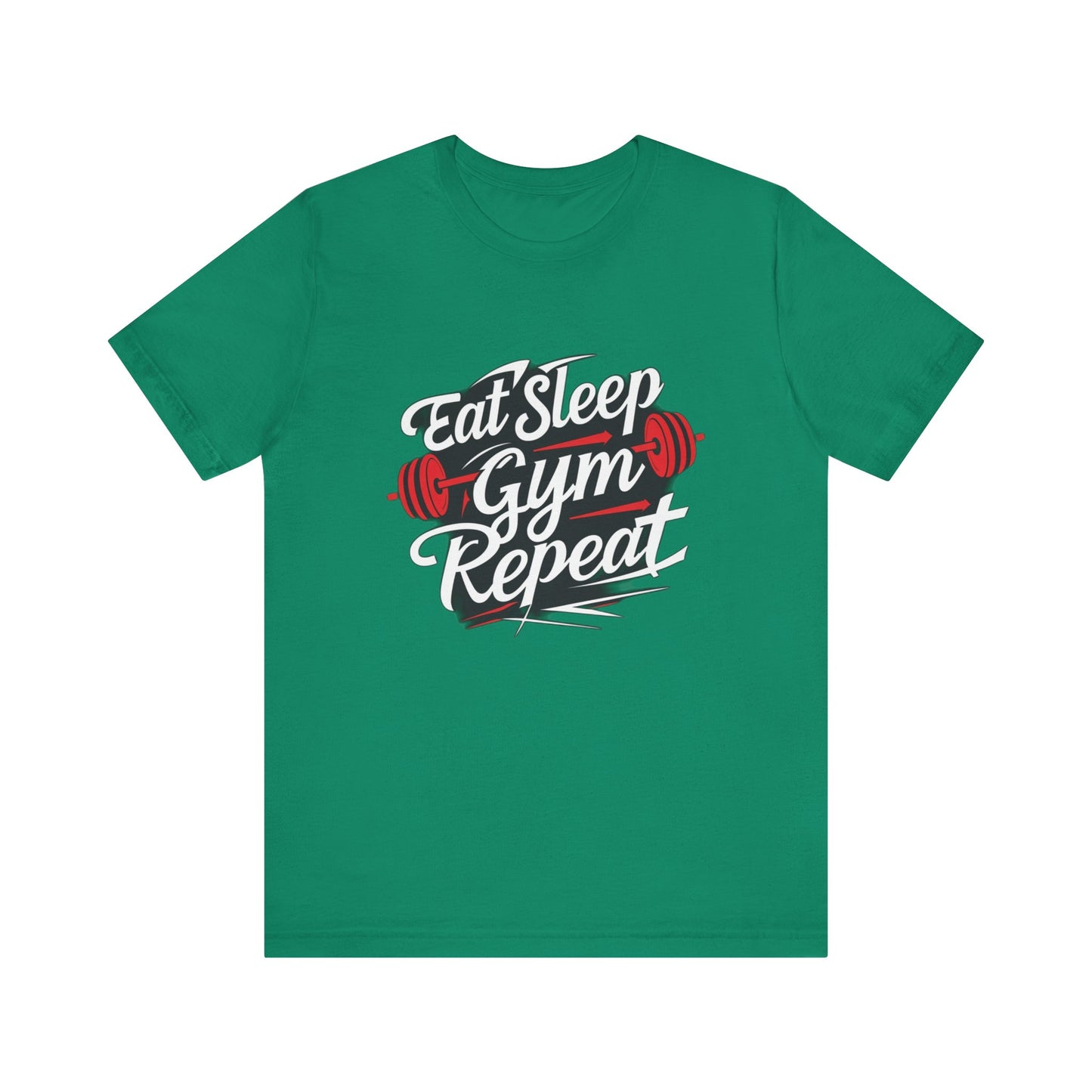 Fitness Unisex Jersey Short Sleeve Tee - 'Eat Sleep Gym Repeat' Tshirt