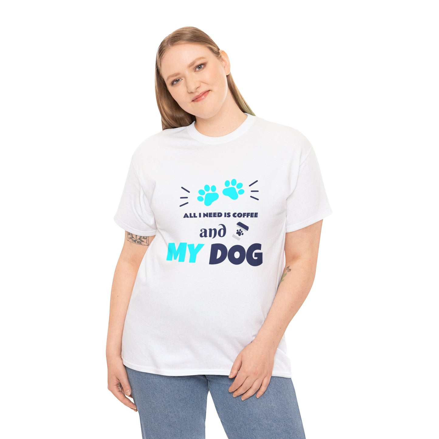 Coffee and Dog Lover T-Shirt| White Shirt