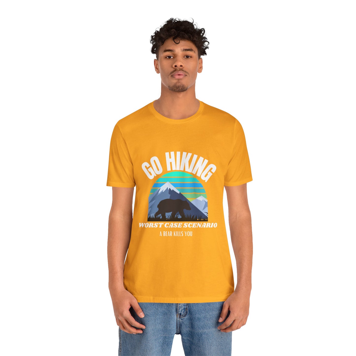 Hiking Bear Unisex Tee - Funny Outdoor Adventure Shirt