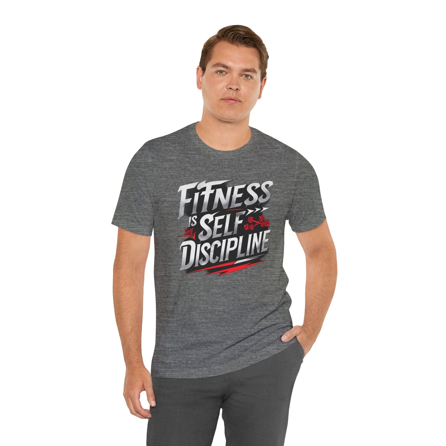 Fitness Is Self-Discipline, Gym T-Shirt β Mindset & Motivation Workout Tee πͺ | Discipline Over Motivation Shirt for Men & Women