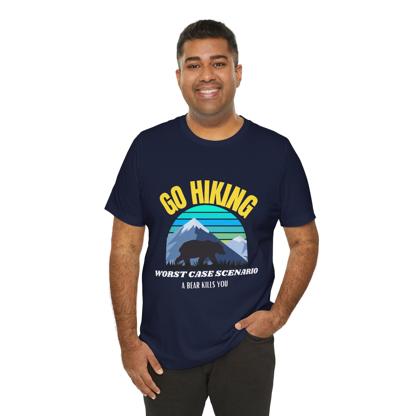Hiking Bear Unisex Tee - Funny Outdoor Adventure Shirt