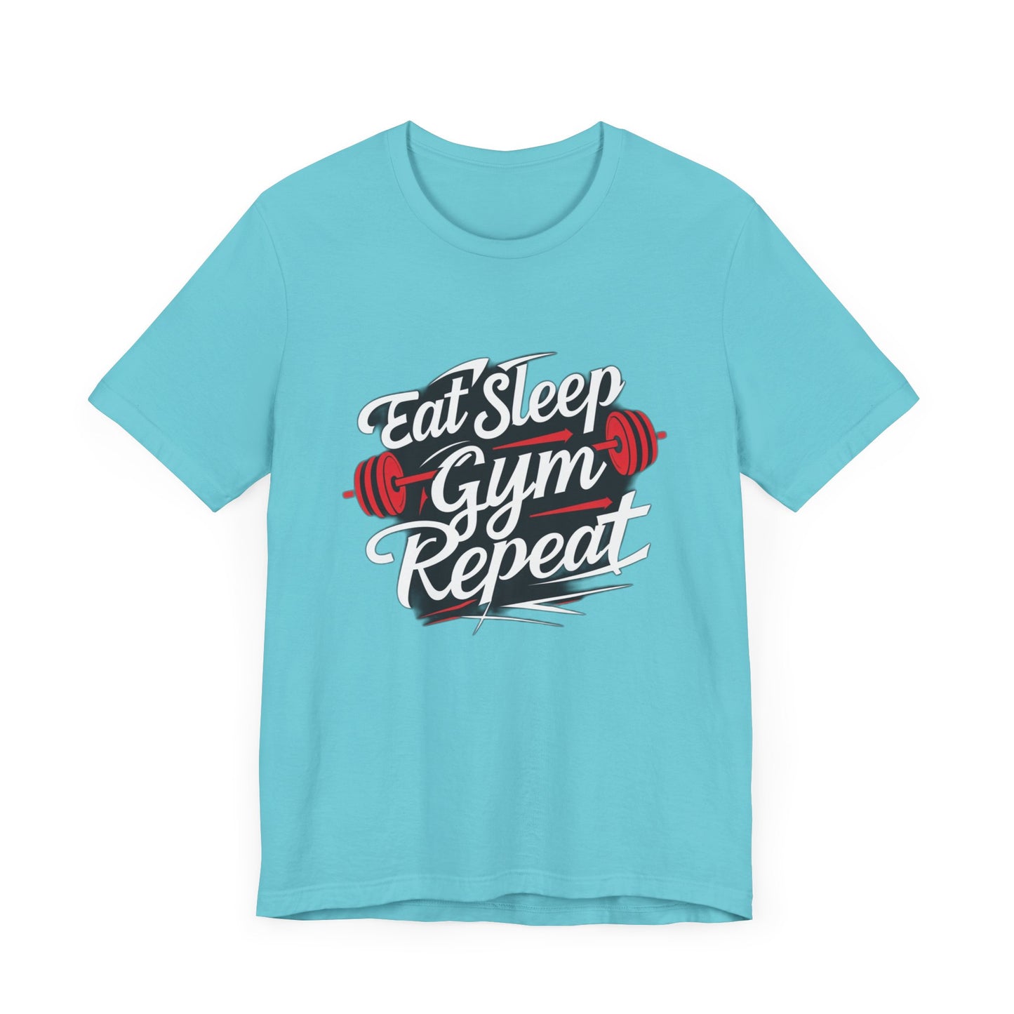 Fitness Unisex Jersey Short Sleeve Tee - 'Eat Sleep Gym Repeat' Tshirt