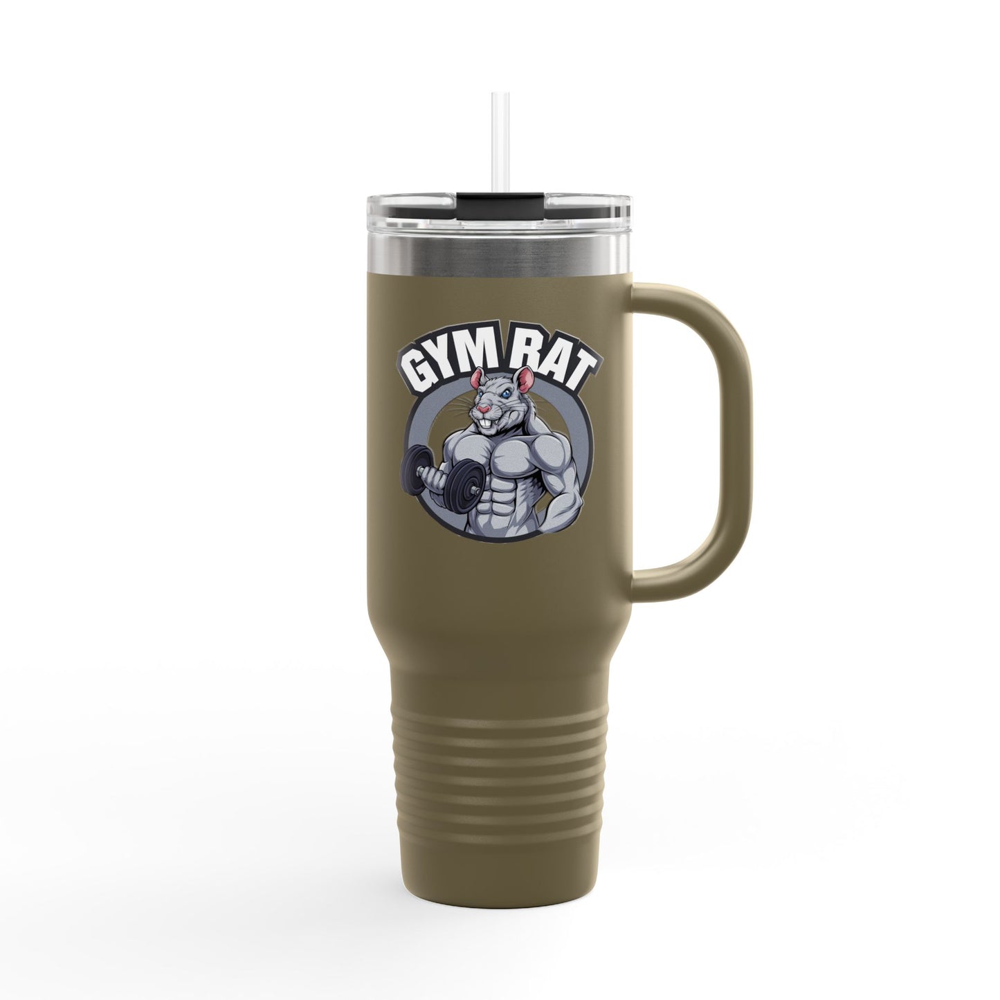 Insulated Water Tumbler 40oz - Gym Rat Design - Insulated 40oz