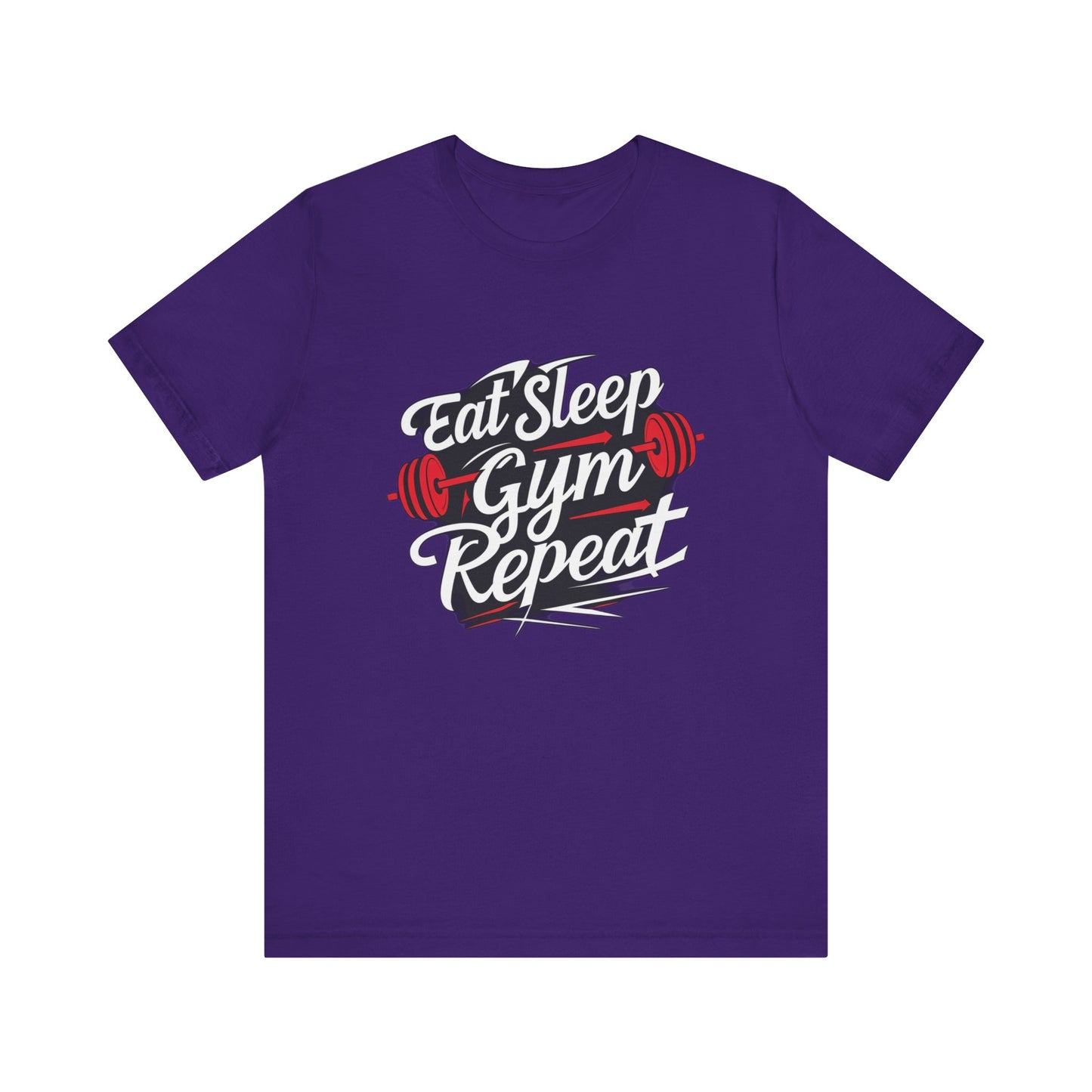 Fitness Unisex Jersey Short Sleeve Tee - 'Eat Sleep Gym Repeat' Tshirt