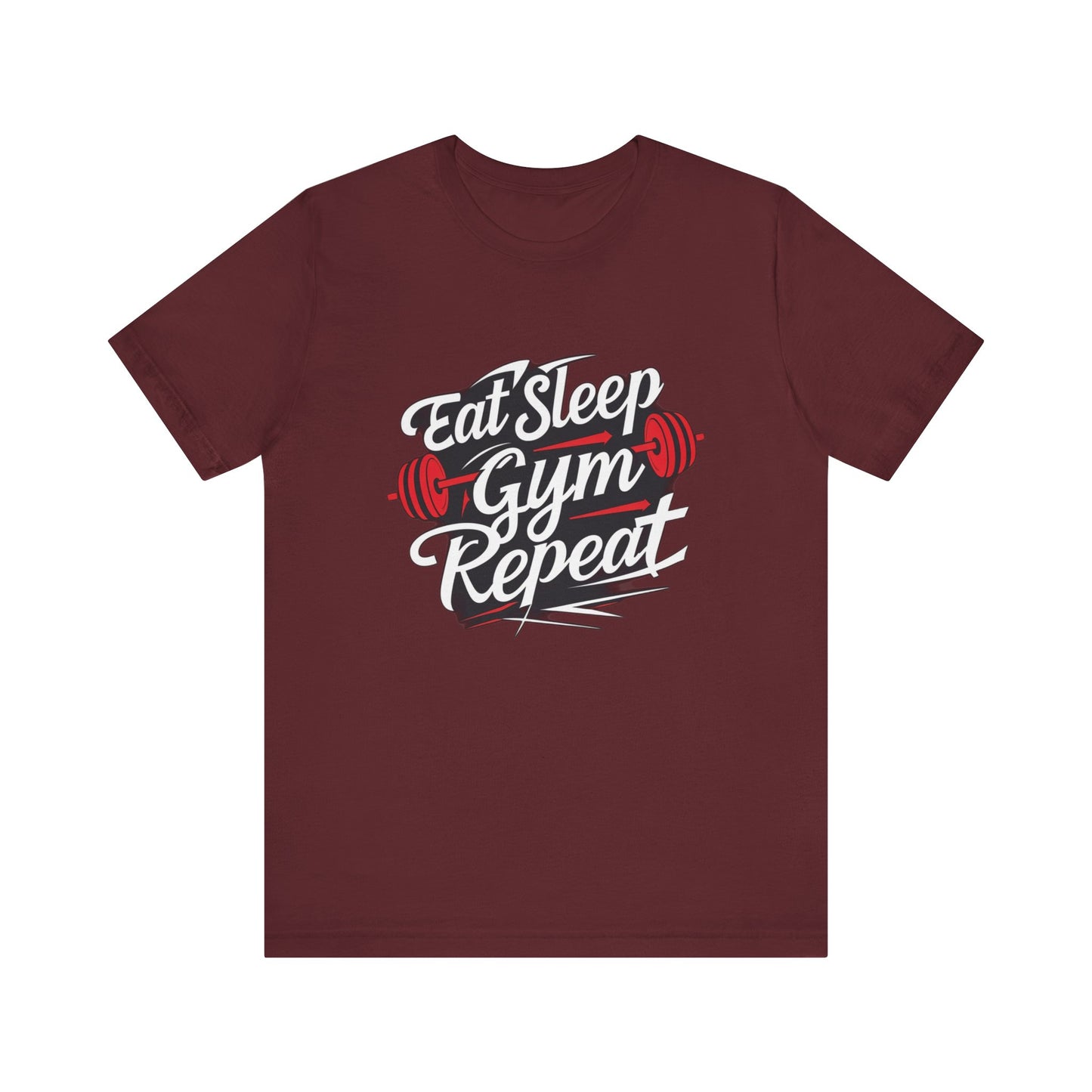 Fitness Unisex Jersey Short Sleeve Tee - 'Eat Sleep Gym Repeat' Tshirt