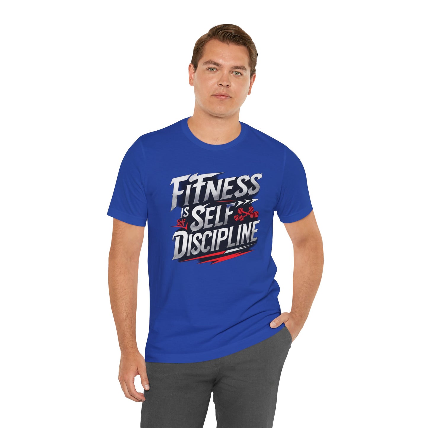Fitness Is Self-Discipline, Gym T-Shirt β Mindset & Motivation Workout Tee πͺ | Discipline Over Motivation Shirt for Men & Women