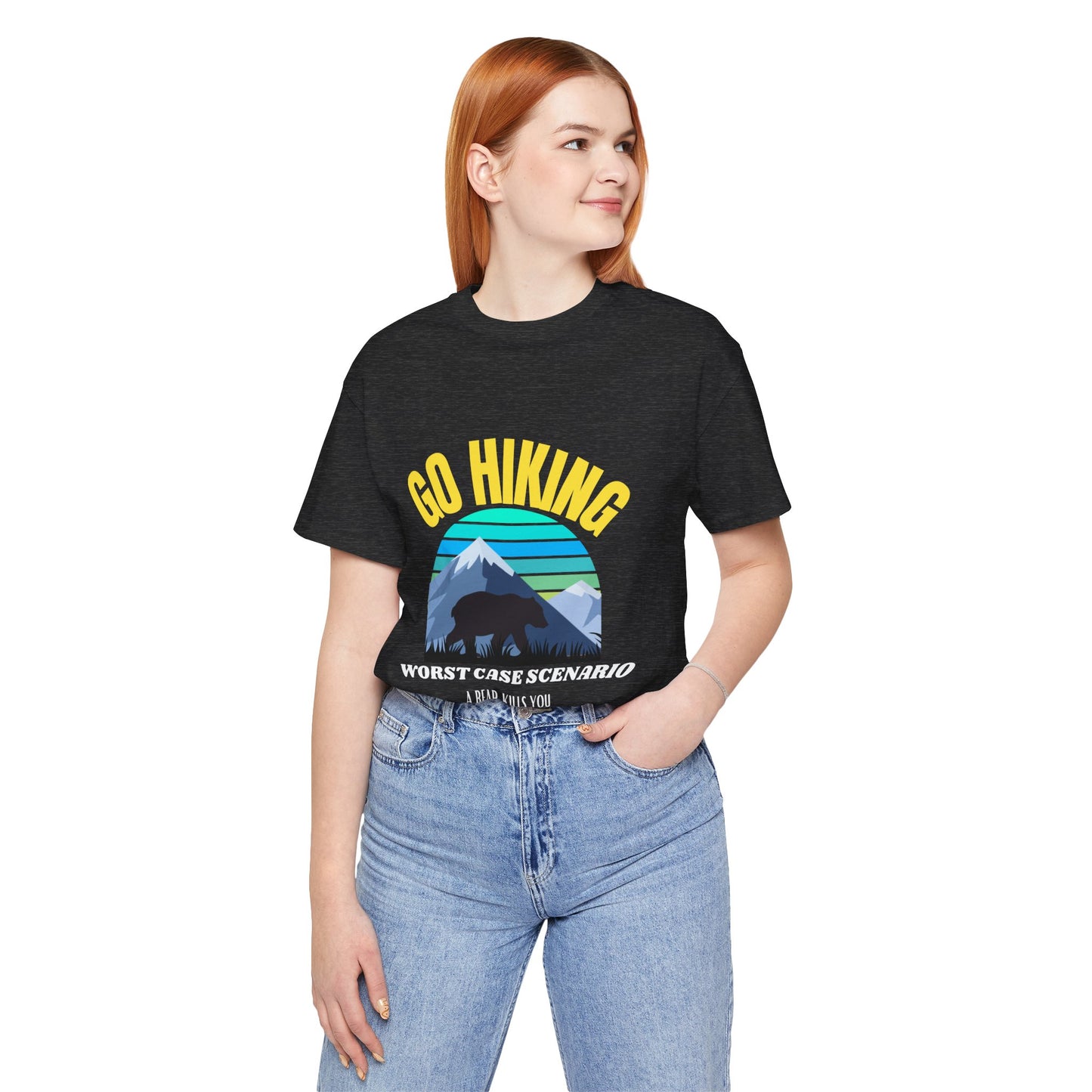 Hiking Bear Unisex Tee - Funny Outdoor Adventure Shirt