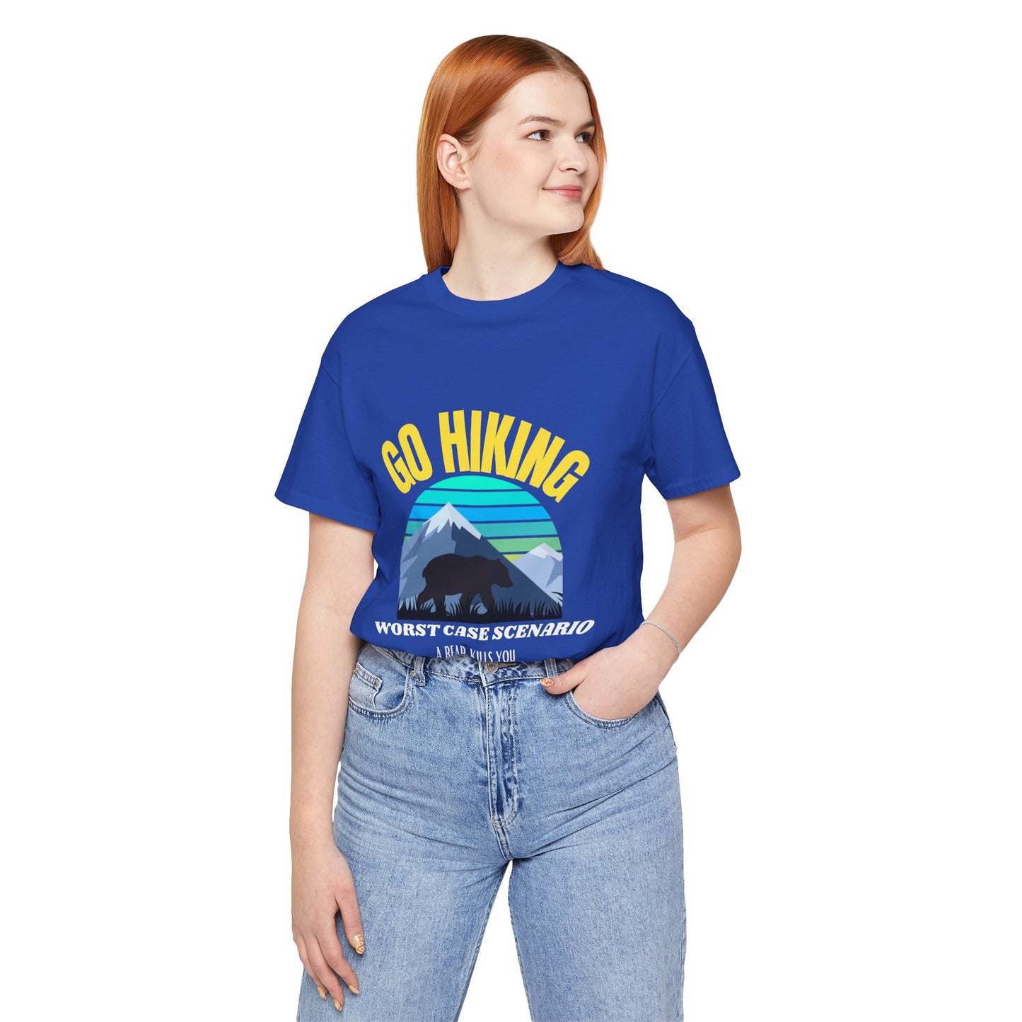 Hiking Bear Unisex Tee - Funny Outdoor Adventure Shirt