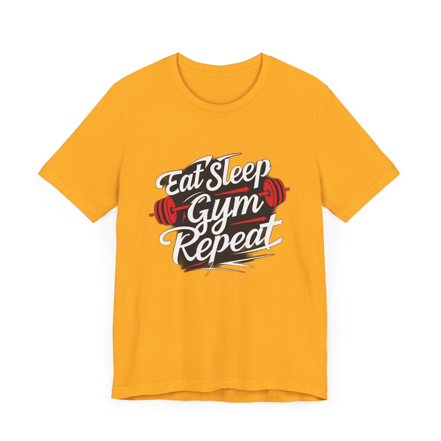 Fitness Unisex Jersey Short Sleeve Tee - 'Eat Sleep Gym Repeat' Tshirt