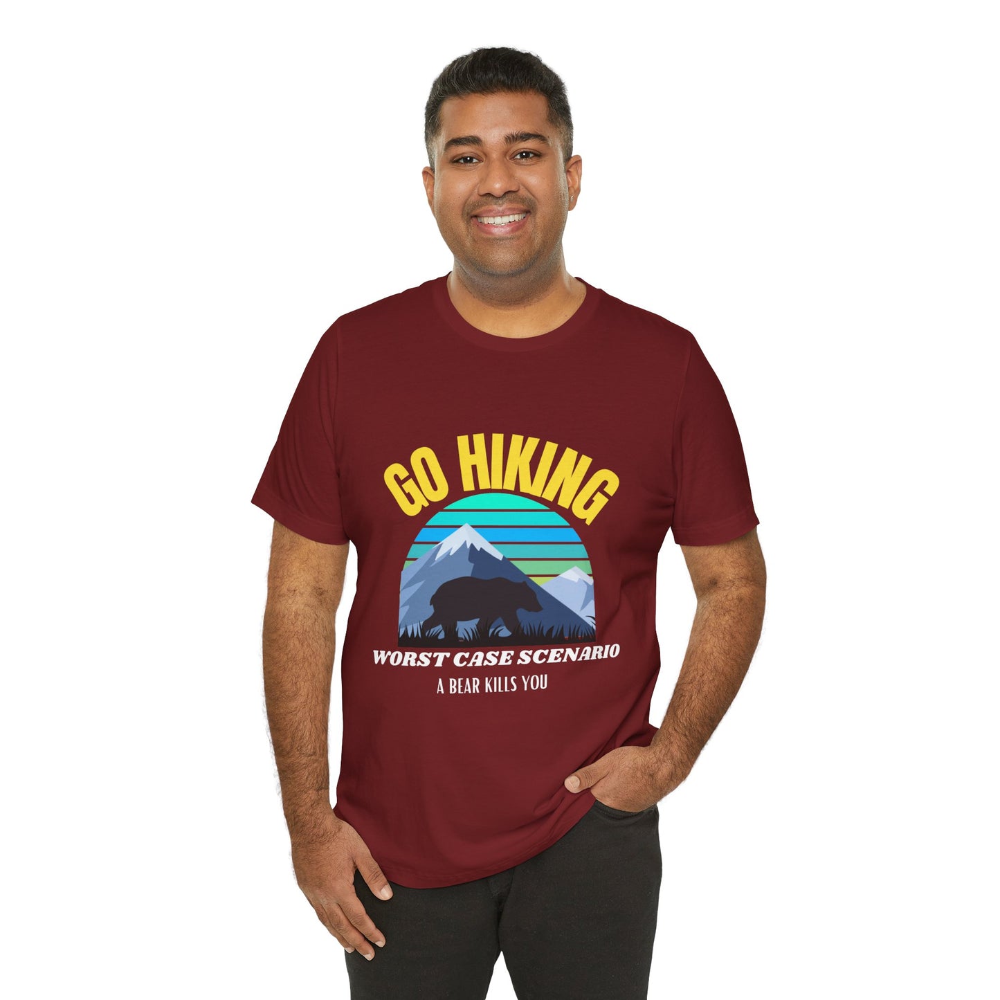 Hiking Bear Unisex Tee - Funny Outdoor Adventure Shirt