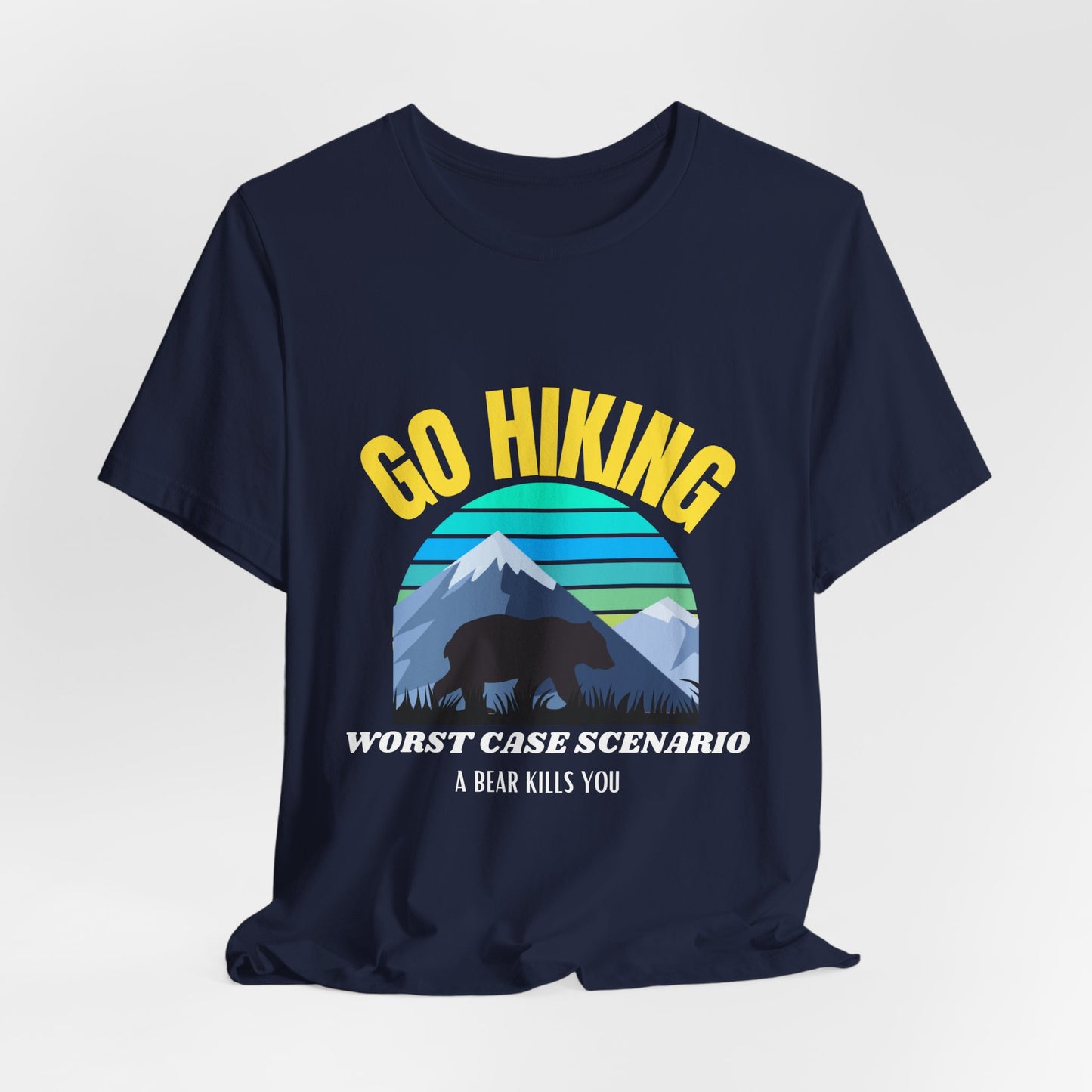 Hiking Bear Unisex Tee - Funny Outdoor Adventure Shirt