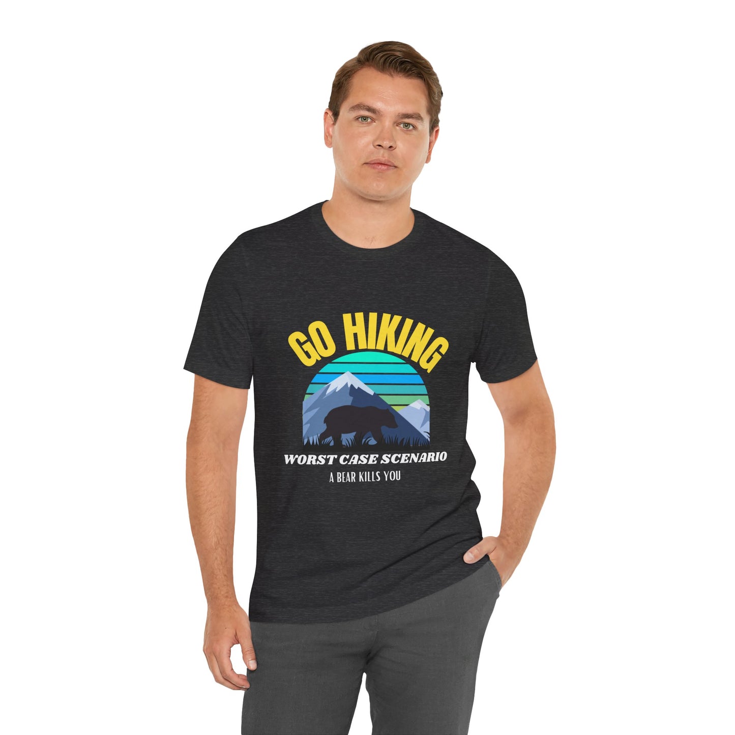 Hiking Bear Unisex Tee - Funny Outdoor Adventure Shirt