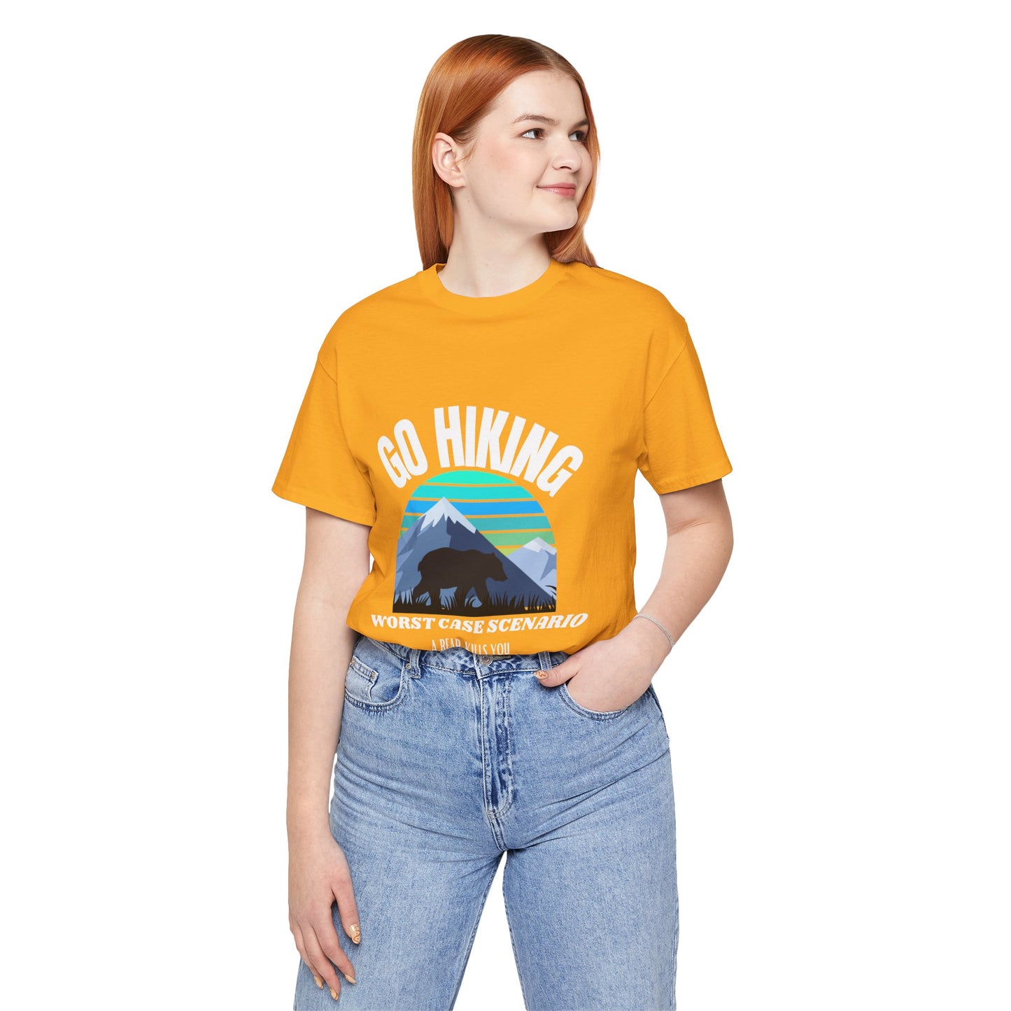 Hiking Bear Unisex Tee - Funny Outdoor Adventure Shirt