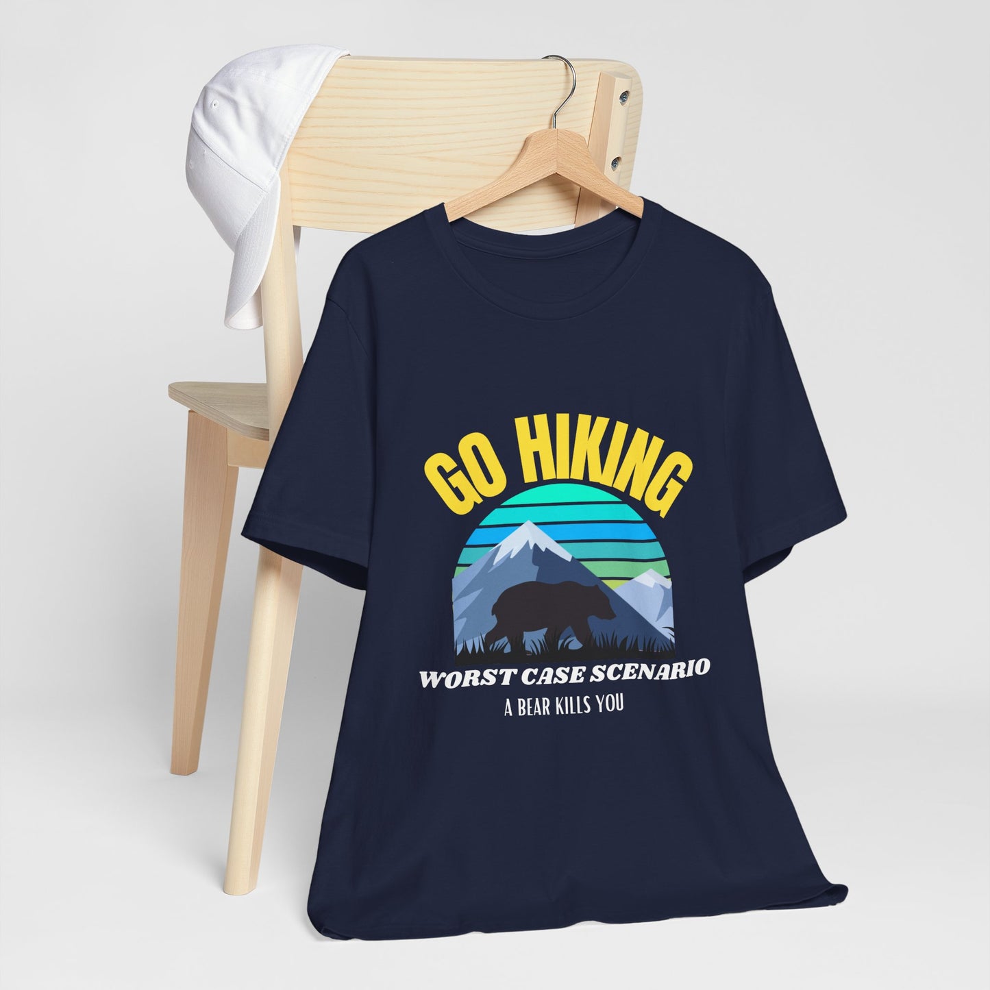 Hiking Bear Unisex Tee - Funny Outdoor Adventure Shirt