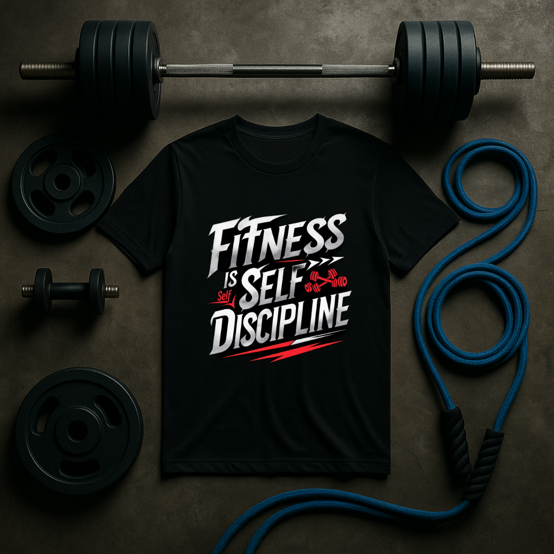 Fitness Is Self-Discipline, Gym T-Shirt β Mindset & Motivation Workout Tee πͺ | Discipline Over Motivation Shirt for Men & Women