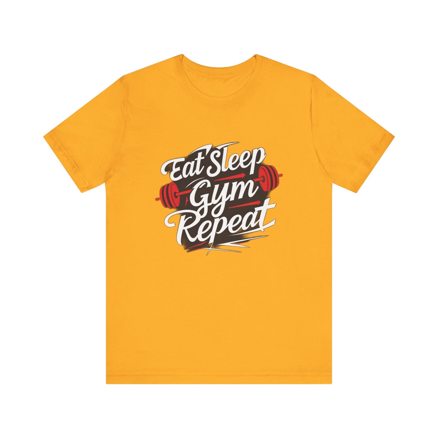 Fitness Unisex Jersey Short Sleeve Tee - 'Eat Sleep Gym Repeat' Tshirt