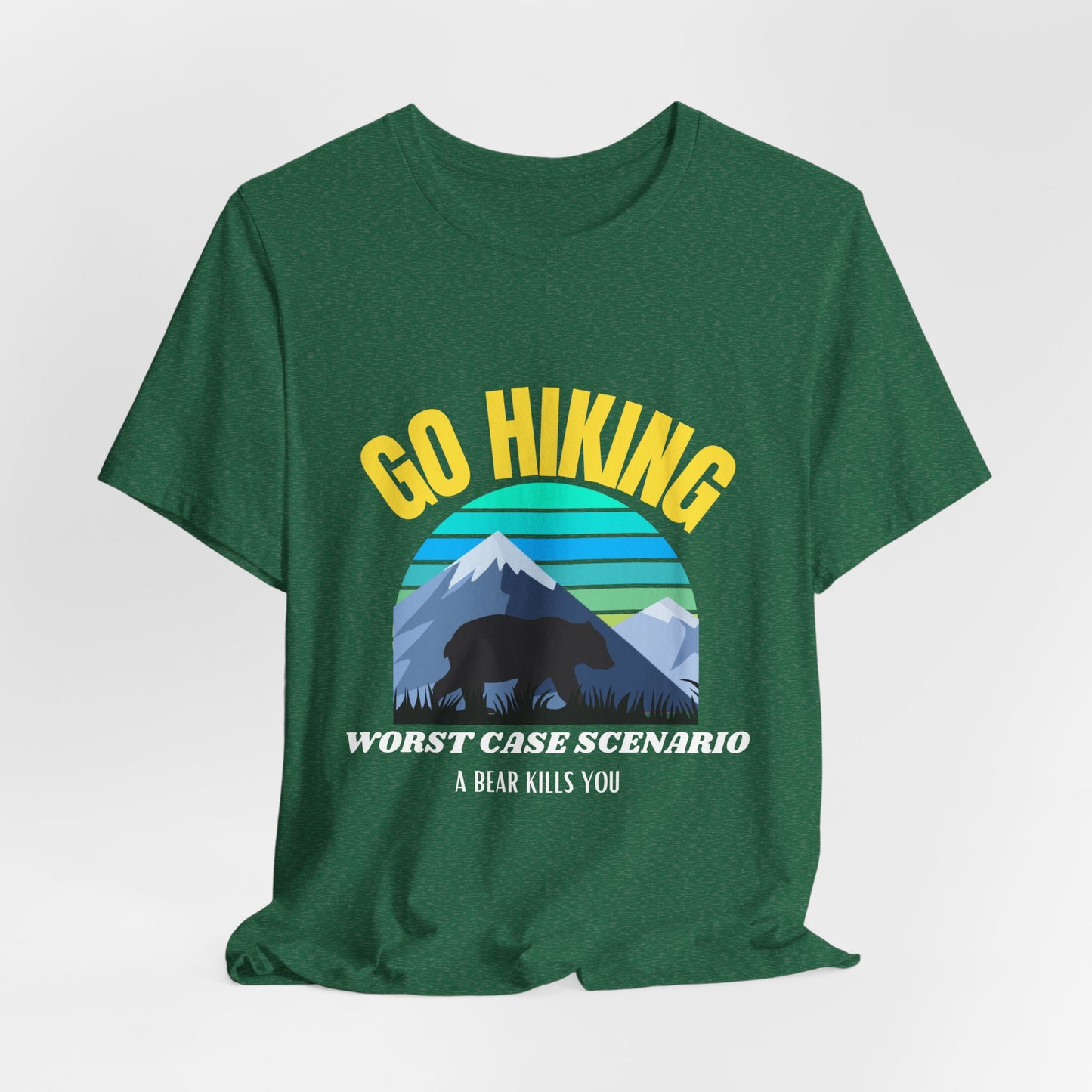 Hiking Bear Unisex Tee - Funny Outdoor Adventure Shirt
