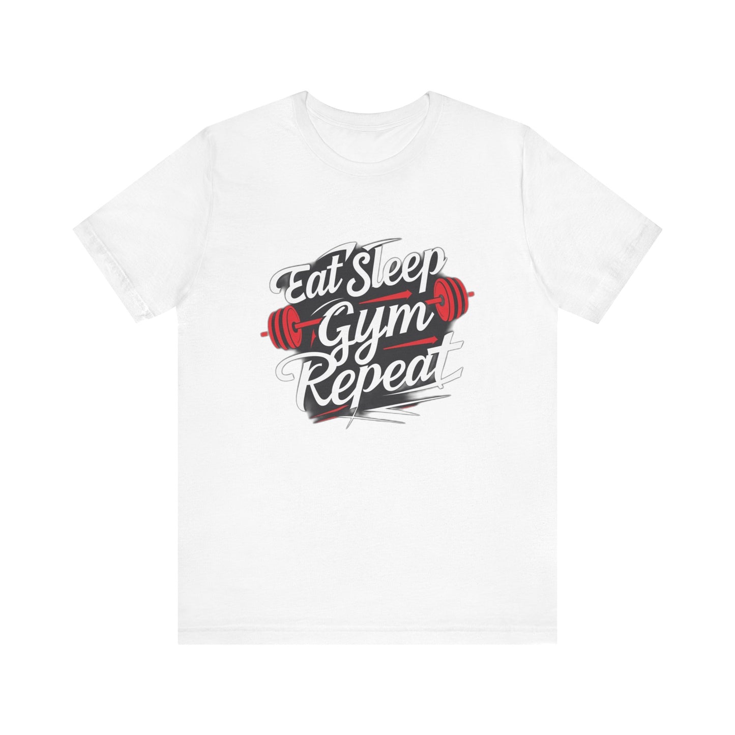 Fitness Unisex Jersey Short Sleeve Tee - 'Eat Sleep Gym Repeat' Tshirt