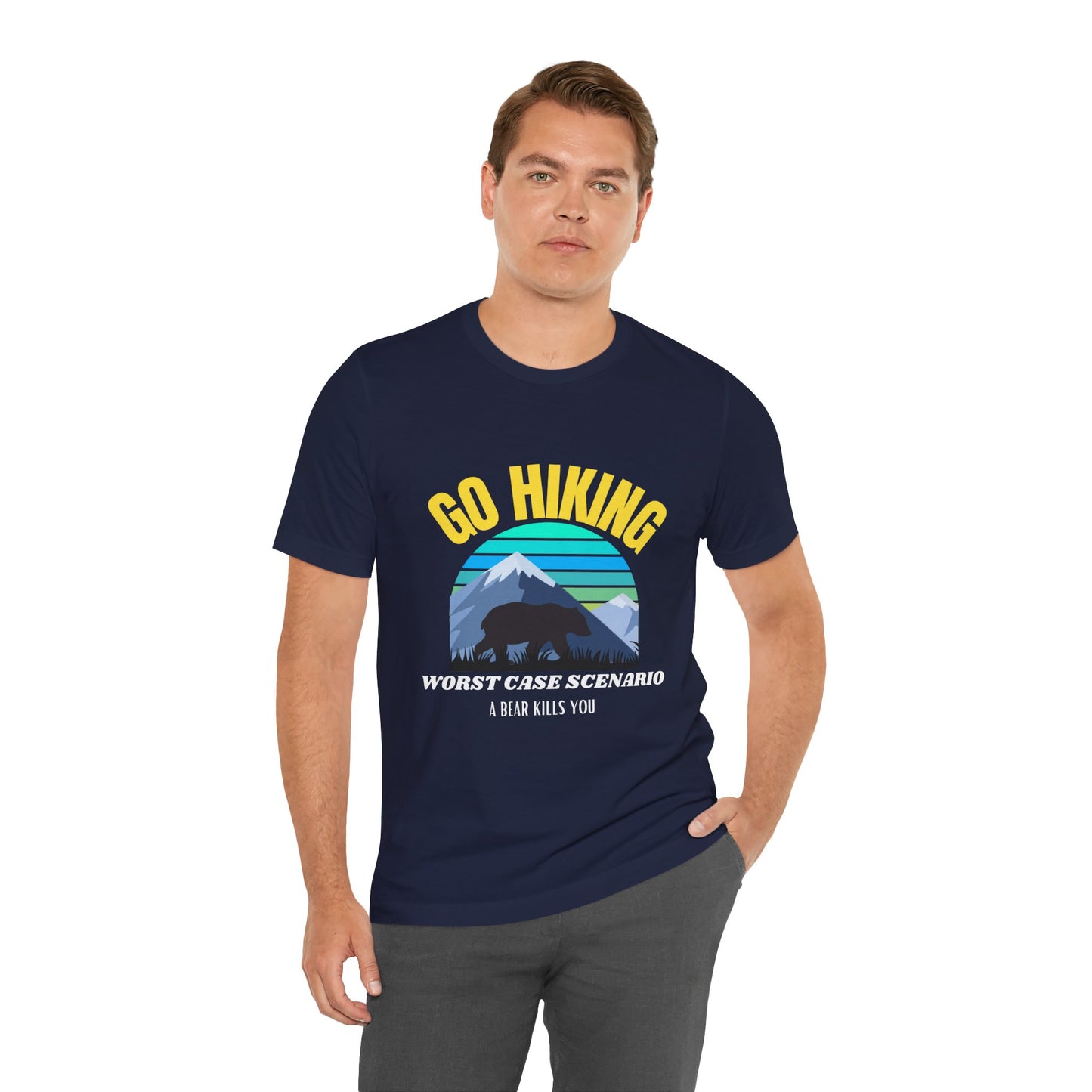 Hiking Bear Unisex Tee - Funny Outdoor Adventure Shirt