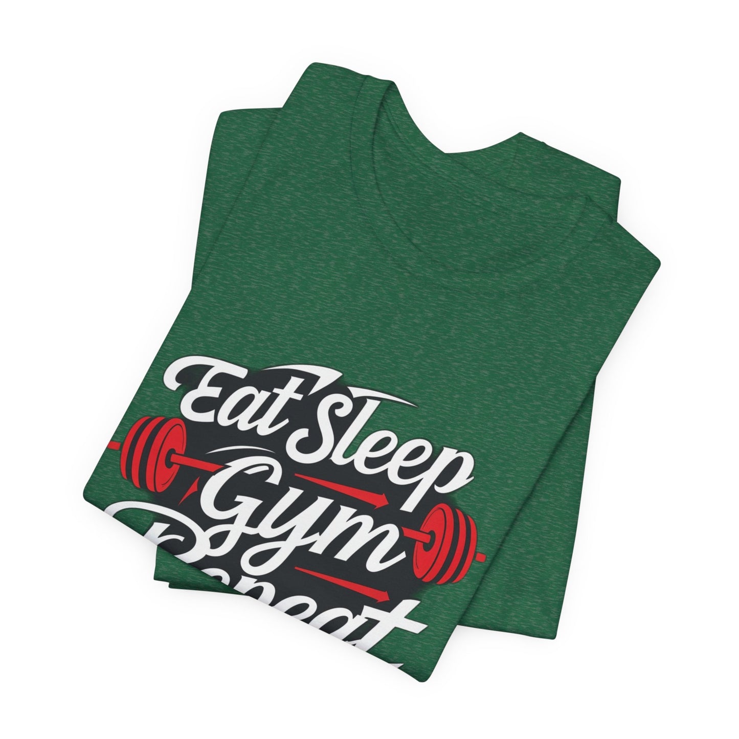 Fitness Unisex Jersey Short Sleeve Tee - 'Eat Sleep Gym Repeat' Tshirt