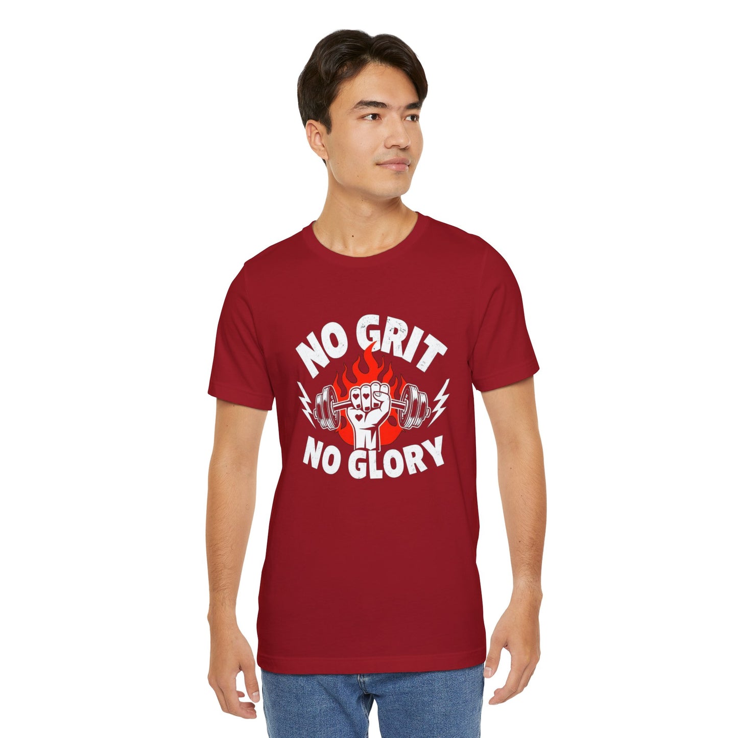 No Grit, No Glory” Gym T-Shirt Graphic Tee 💪 | Motivational Fitness & Hustle Shirt