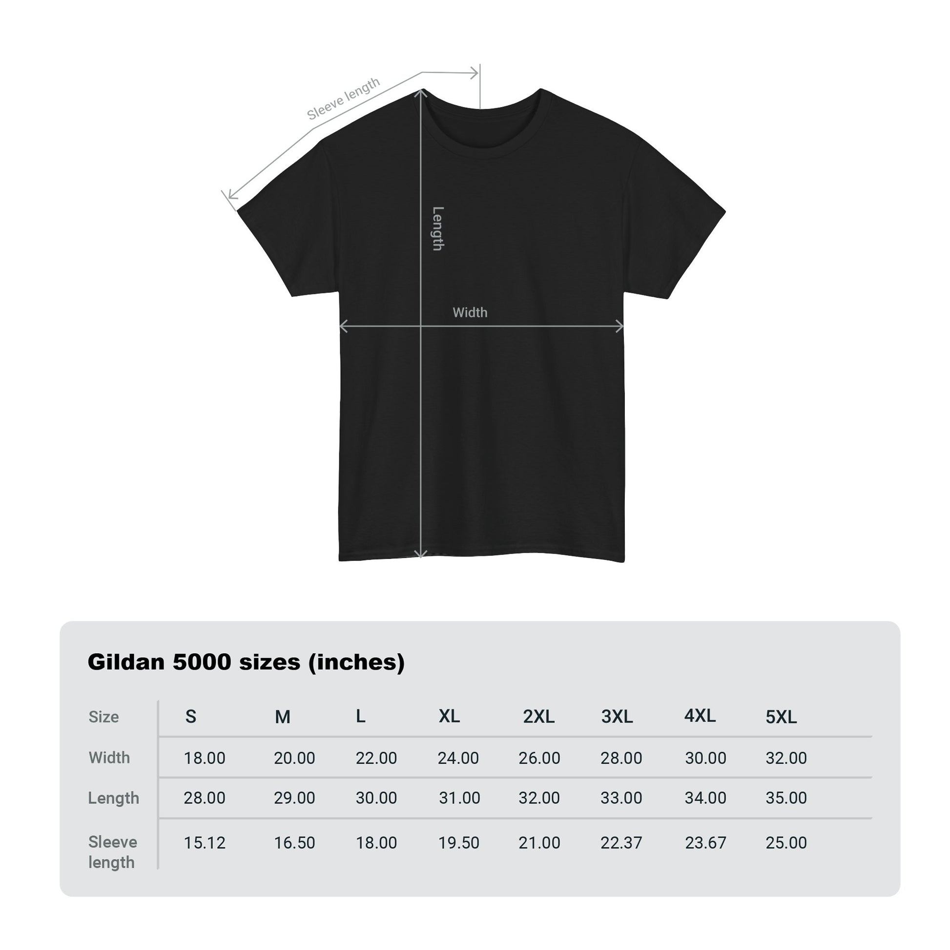dad shirt Size Chart