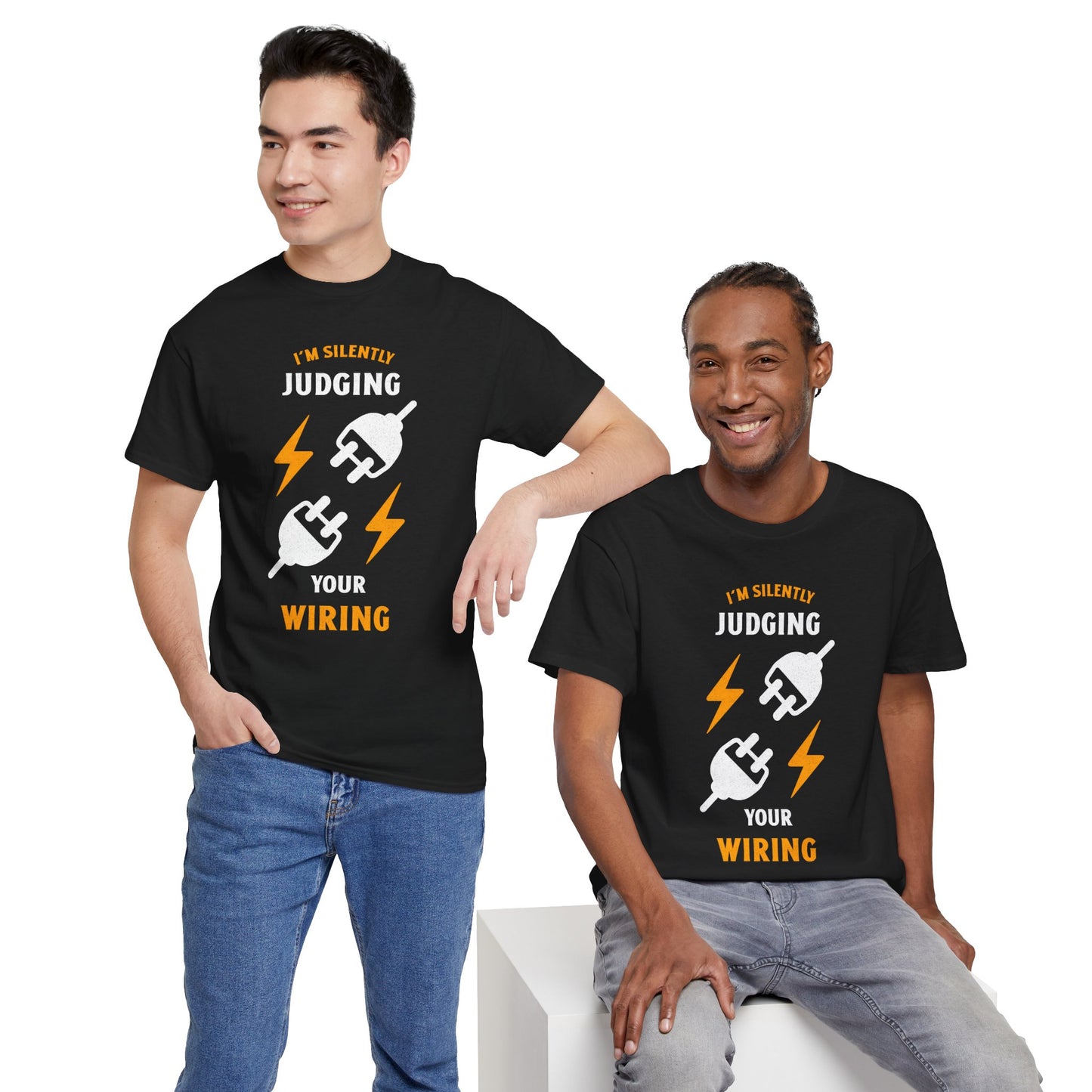 i am an electrician shirt Black with two models