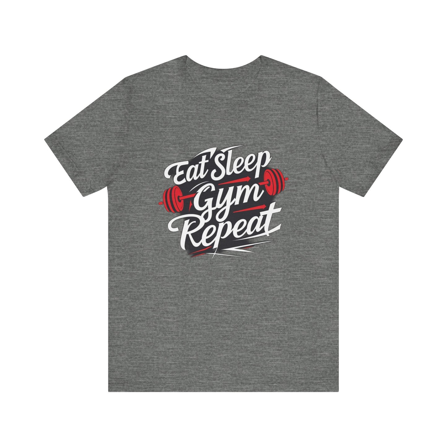 Fitness Unisex Jersey Short Sleeve Tee - 'Eat Sleep Gym Repeat' Tshirt
