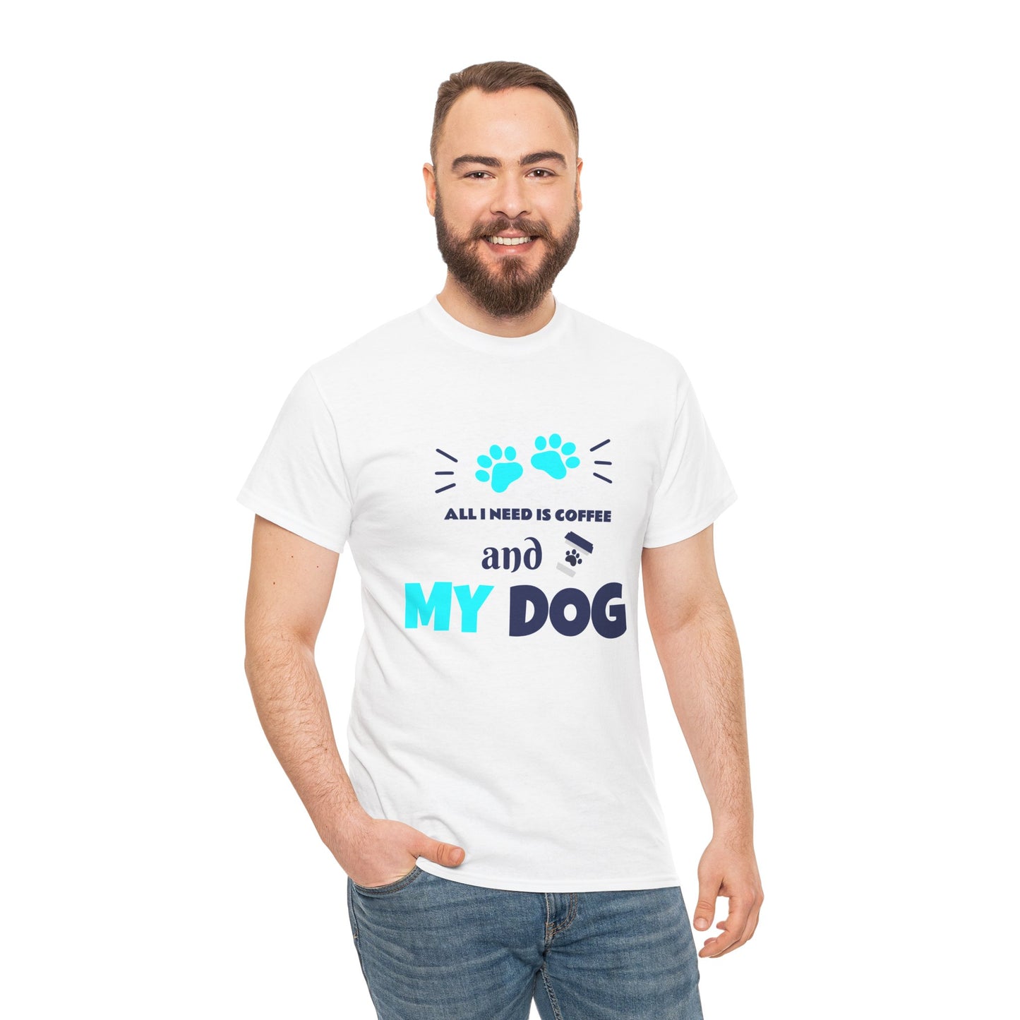 Dog Dad Coffee Lover Tee | White Shirt