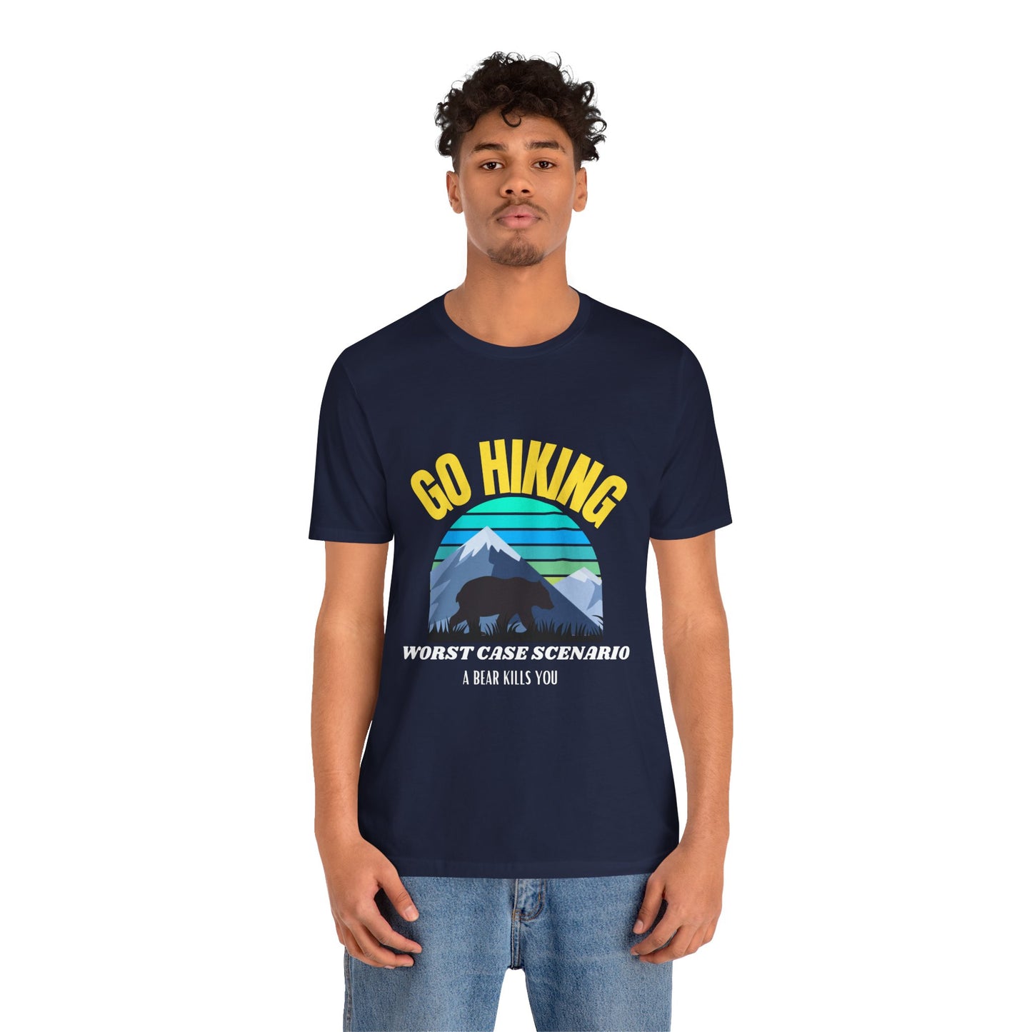 Hiking Bear Unisex Tee - Funny Outdoor Adventure Shirt