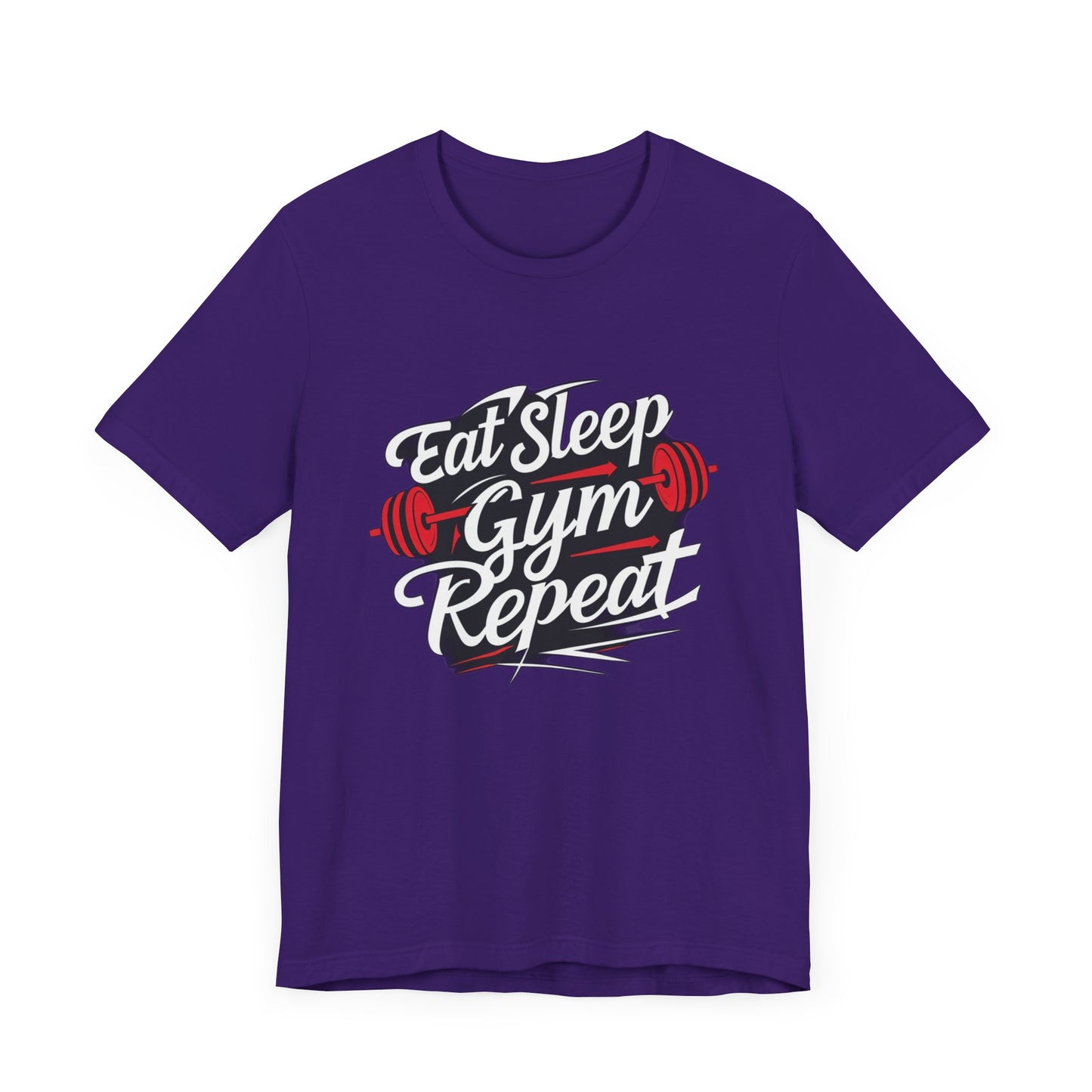 Fitness Unisex Jersey Short Sleeve Tee - 'Eat Sleep Gym Repeat' Tshirt