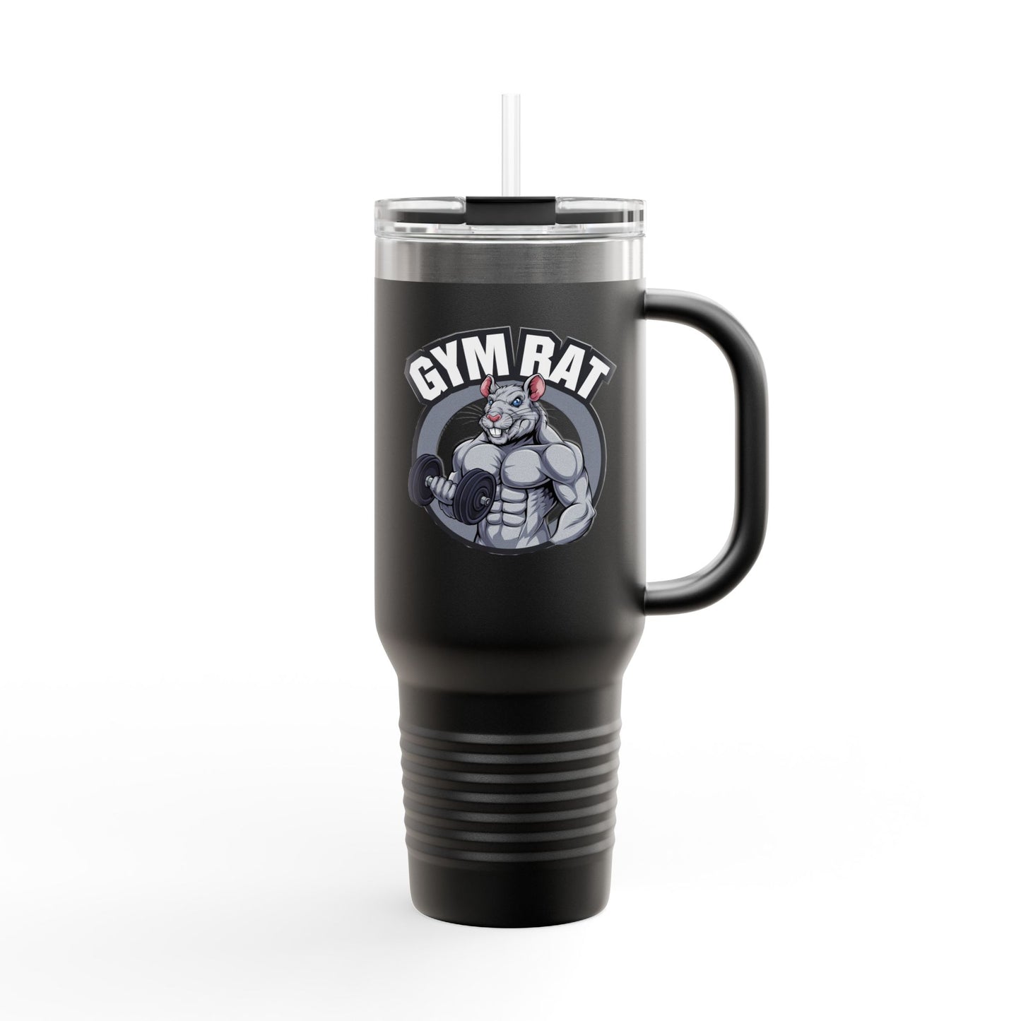 Insulated Water Tumbler 40oz - Gym Rat Design - Insulated 40oz