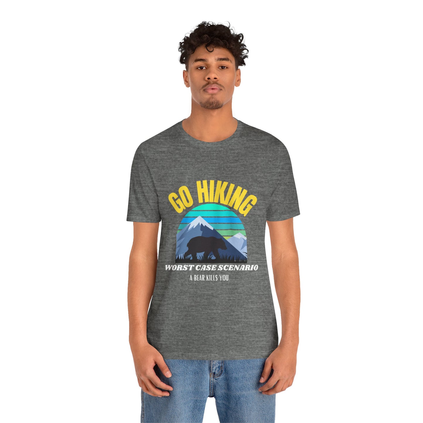 Hiking Bear Unisex Tee - Funny Outdoor Adventure Shirt