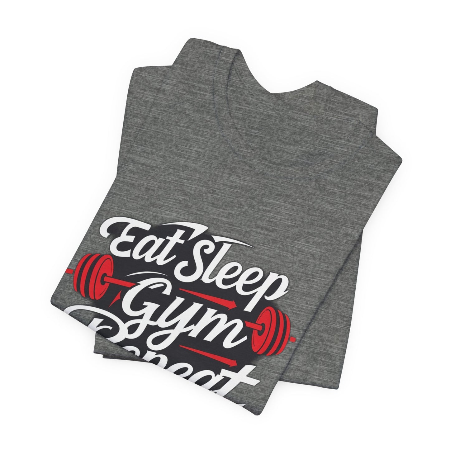Fitness Unisex Jersey Short Sleeve Tee - 'Eat Sleep Gym Repeat' Tshirt