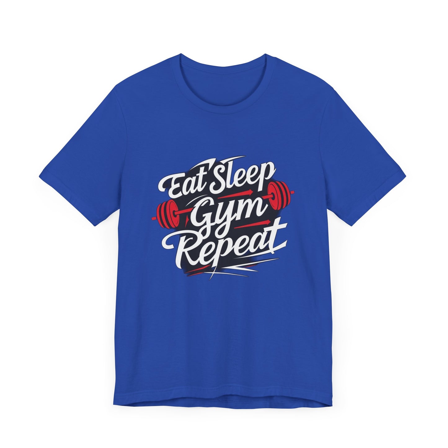 Fitness Unisex Jersey Short Sleeve Tee - 'Eat Sleep Gym Repeat' Tshirt
