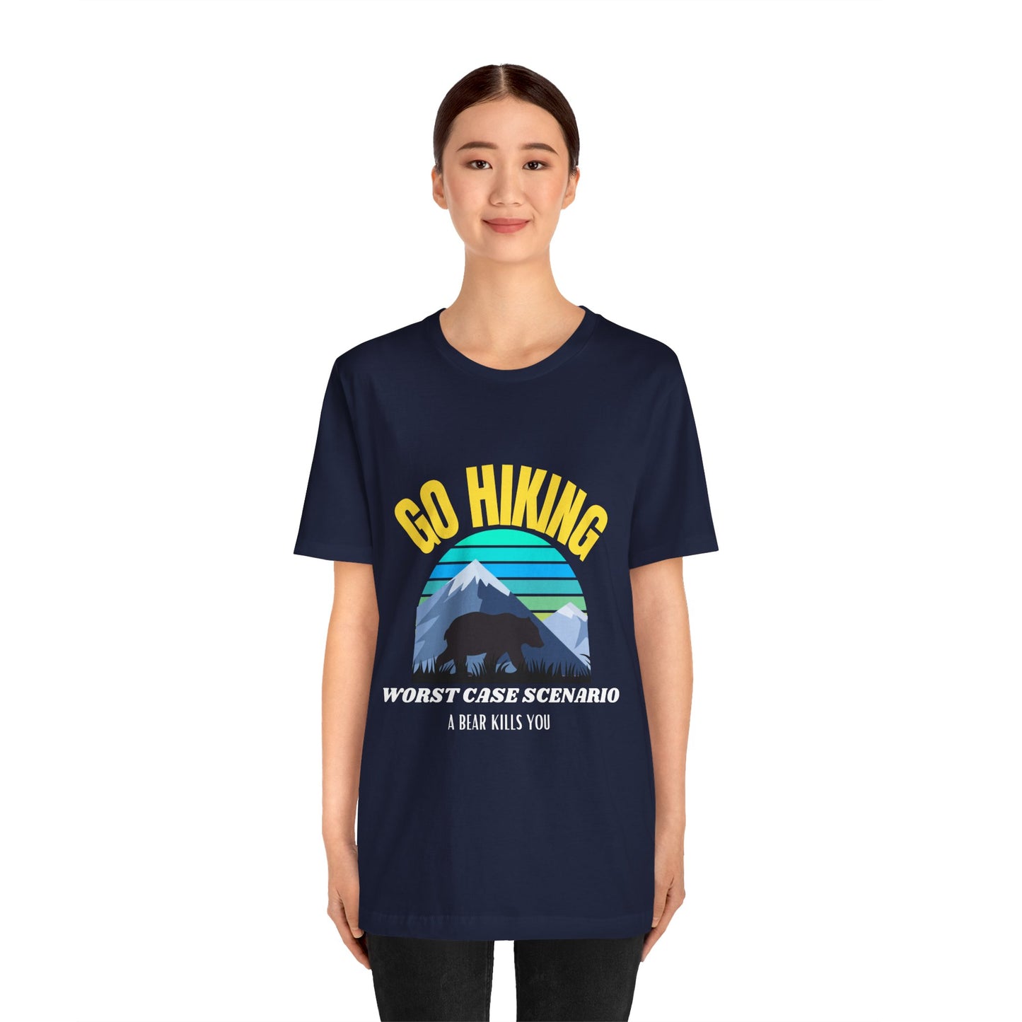 Hiking Bear Unisex Tee - Funny Outdoor Adventure Shirt