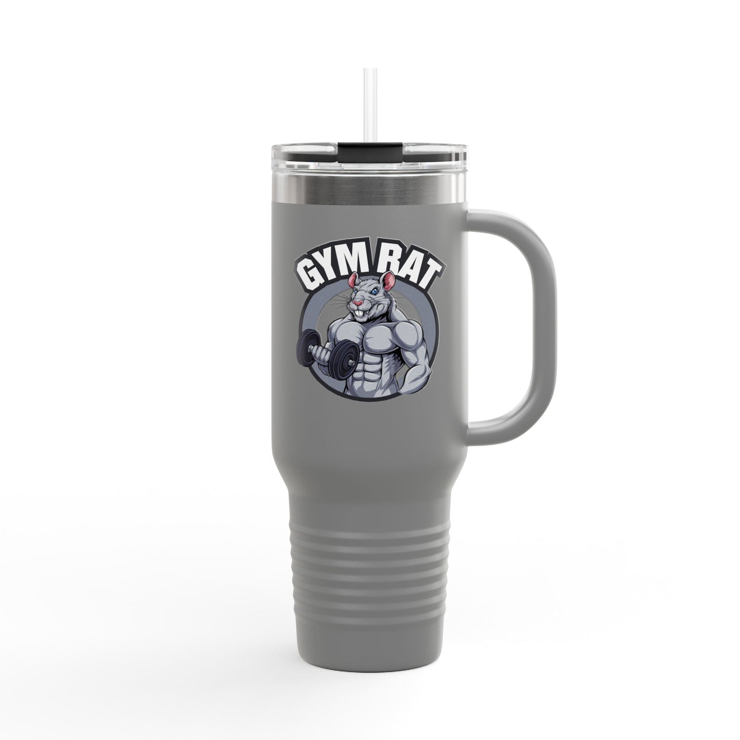 Insulated Water Tumbler 40oz - Gym Rat Design - Insulated 40oz