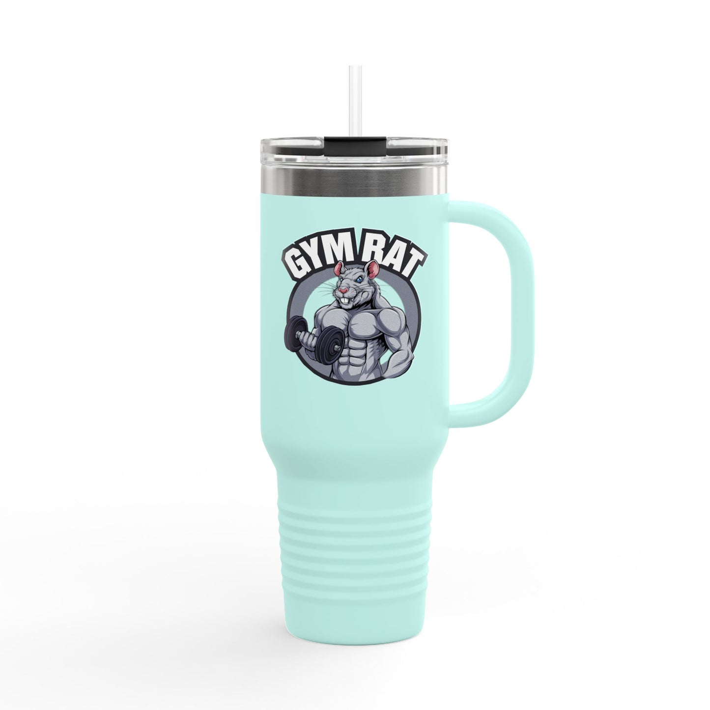 Insulated Water Tumbler 40oz - Gym Rat Design - Insulated 40oz