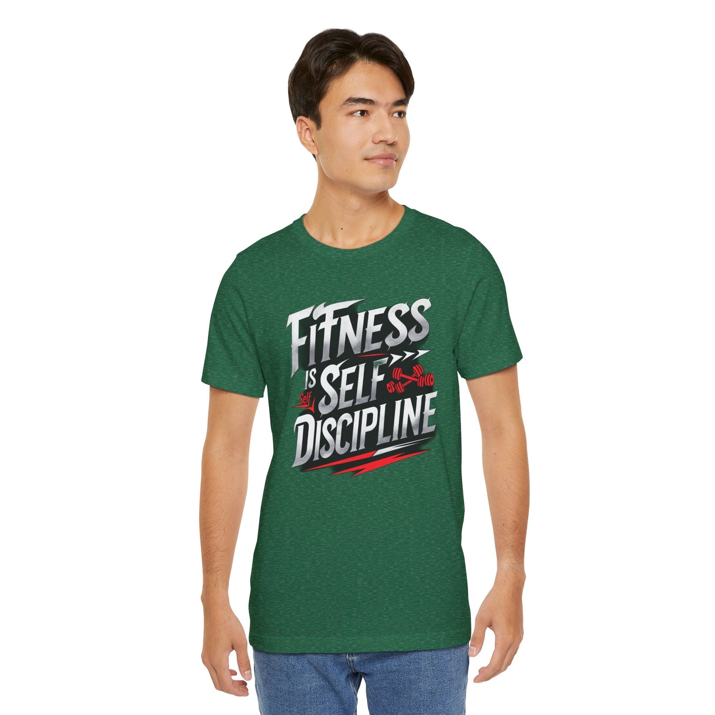 Fitness Is Self-Discipline, Gym T-Shirt β Mindset & Motivation Workout Tee πͺ | Discipline Over Motivation Shirt for Men & Women