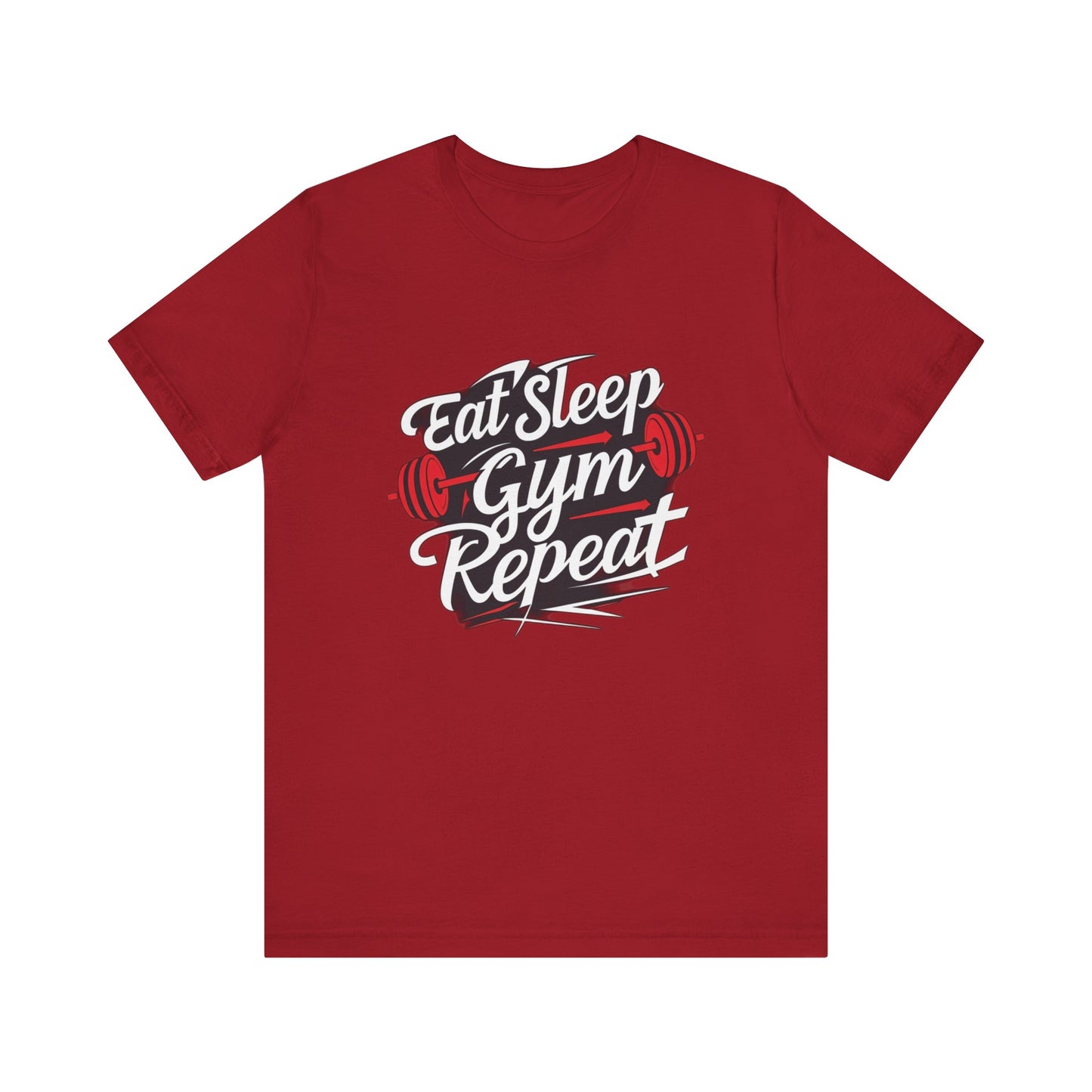Fitness Unisex Jersey Short Sleeve Tee - 'Eat Sleep Gym Repeat' Tshirt
