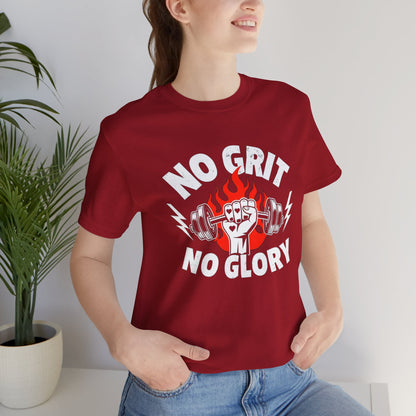 No Grit, No Glory” Gym T-Shirt Graphic Tee 💪 | Motivational Fitness & Hustle Shirt