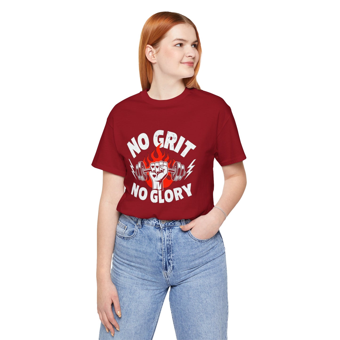No Grit, No Glory” Gym T-Shirt Graphic Tee 💪 | Motivational Fitness & Hustle Shirt