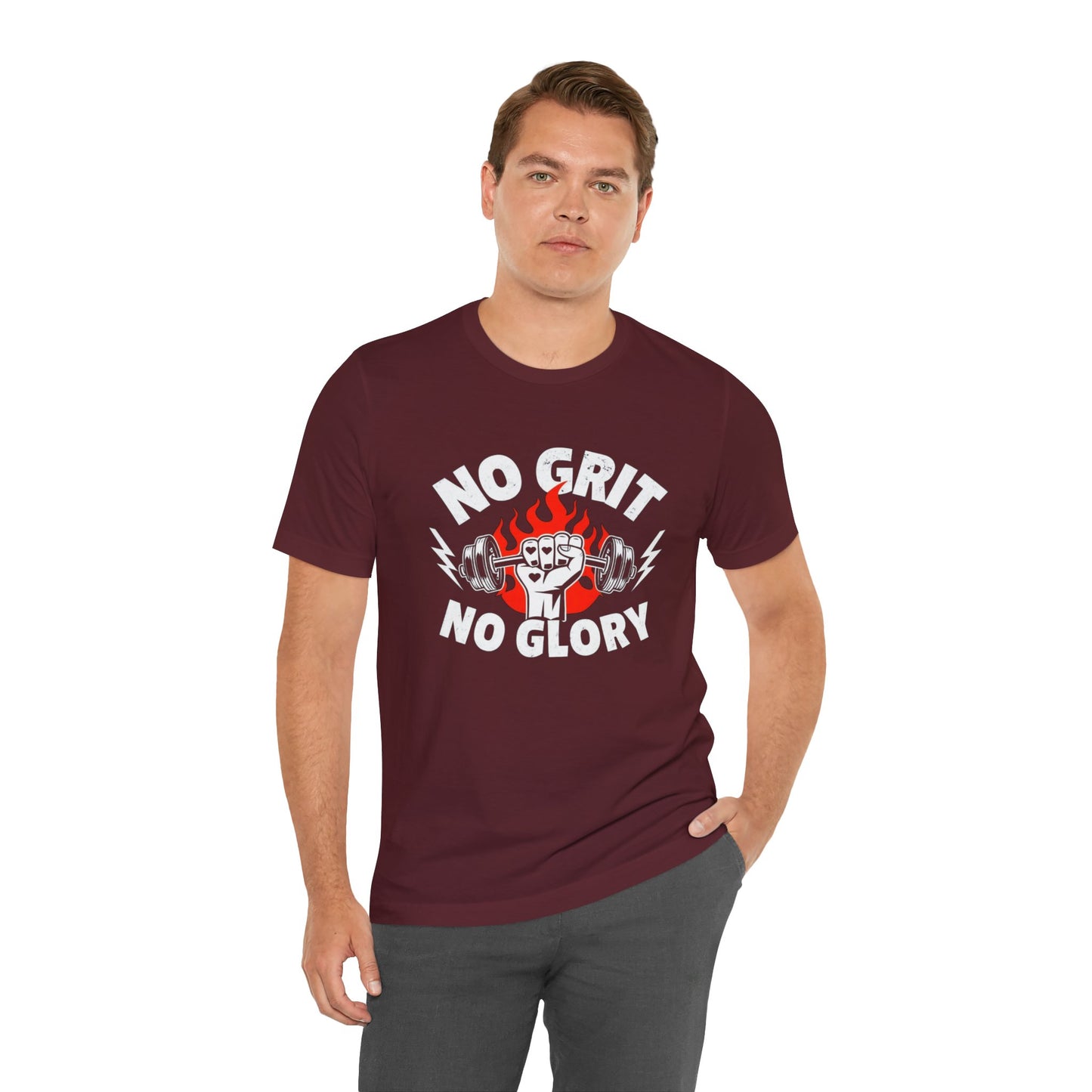 No Grit, No Glory” Gym T-Shirt Graphic Tee 💪 | Motivational Fitness & Hustle Shirt