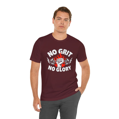 No Grit, No Glory” Gym T-Shirt Graphic Tee 💪 | Motivational Fitness & Hustle Shirt
