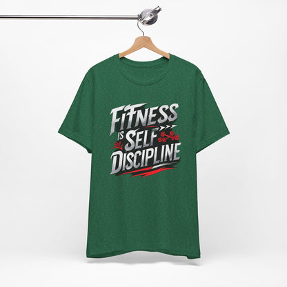 Fitness Is Self-Discipline, Gym T-Shirt – Mindset & Motivation Workout Tee 💪 | Discipline Over Motivation Shirt for Men & Women
