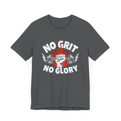 No Grit, No Glory” Gym T-Shirt Graphic Tee 💪 | Motivational Fitness & Hustle Shirt